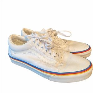 vans rainbow foxing true white